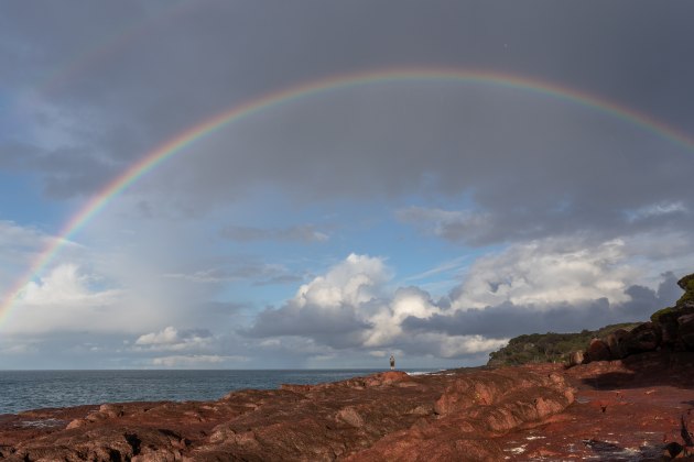 Following the rainbow to the treasure along the Light to Light Walk. Caro Ryan