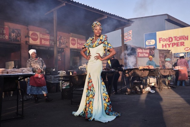 © Lee-Ann Olwage. 2020 Photo Contest, Portraits, Singles, 2nd Prize.
Black Drag Magic - Portrait of a Drag Artist and Activist. Belinda Qaqamba Ka-Fassie, a drag artist and activist, poses at a shisanyama—a community space where women cook and sell meat—in Khayelitsha, a township located on the Cape Flats, near Cape Town, South Africa.
