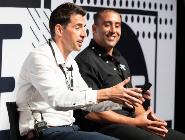 Packaging opportunity: Jason Brown, ePac (left) and Brian Nasr, the Food Crew, speaking at Print21+PKN LIVE