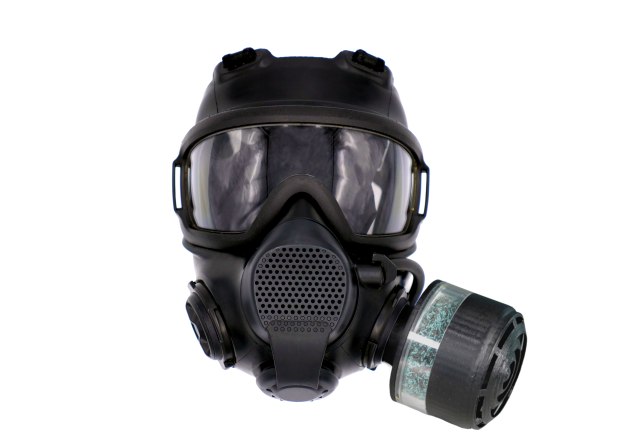 The single canister provides both protection for longer periods and against more potential threats than other respirators. (CSIRO/EPE)