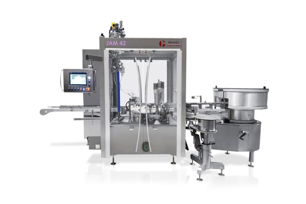 The JAM 42 fills and closes plastic and glass bottles in various formats and sizes. Image: Marchesini