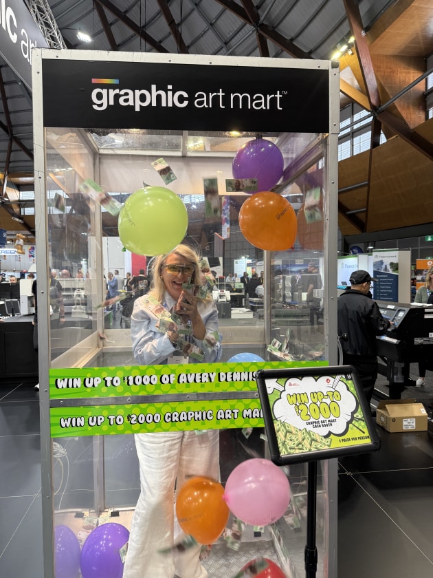 All the fun of the fair: Marni Groves, Print21 national sales manager, on the Graphic Art Mart stand