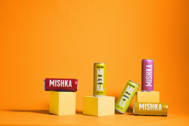 Mishka now comes with vibrant, fun and quirky packaging in 100% recyclable 330ml slender cans.