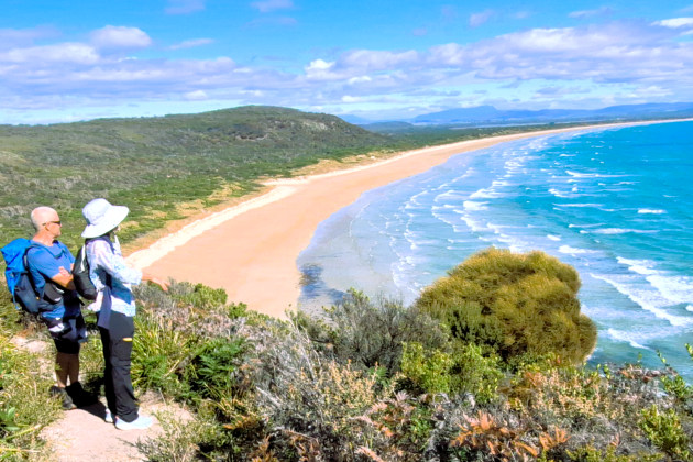 Bakers Beach and lagoon Narawntapu. Image supplied