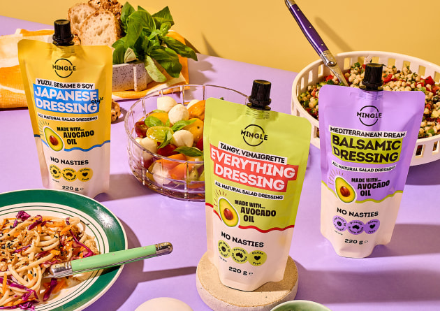 Australian health spice brand, Mingle Seasoning, has branched out into salad dressings with the launch of three plant-based flavours.
Source: Mingle Seasoning