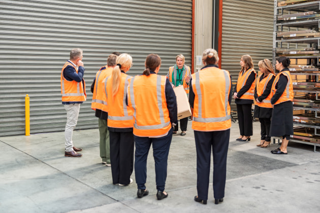 Official first tour of the hub warehouse. (ADA)