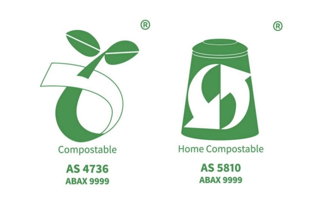 ABA's certification logos provide clear, easily identifiable indicators – the seedling logo for commercial compostability and the home compostable logo for products verified under AS5810.