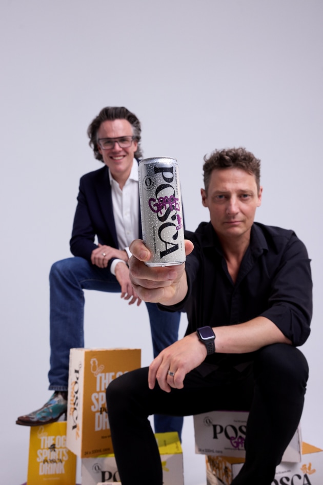 Posca Hydrate co-founders, Merrick Watts and Ed Stening.
Source: Posca Hydrate