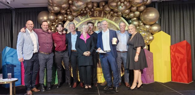 Print21 Printer of the Year: The MCC team with Print21 publisher Lindy Hughson (centre)