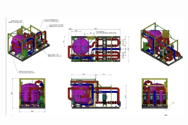 Skids are developed in 3D and approved prior to construction.