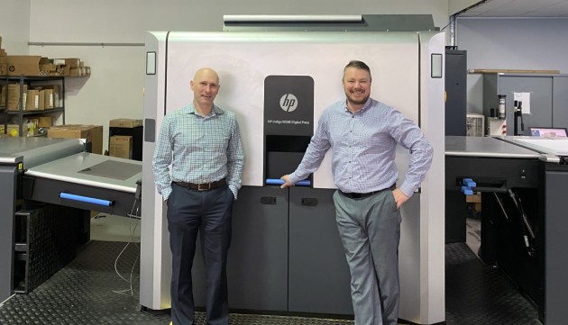 B2 digital: With the HP Indigo 10000 at Satellite are Paul Culliver and Mark Clinton