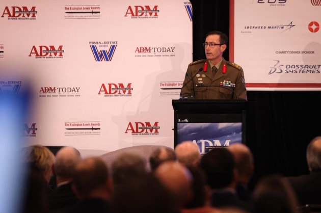 Brigadier Ian Langford, Acting Head Land Capability, speaking to the ADM Congress in Canberra on Wednesday. Image Credit: The Decisive Point