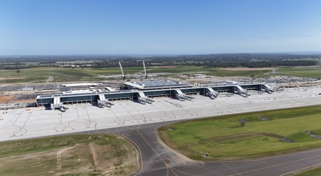 Western Sydney International Airport's terminal nears completion ahead of its 25 October opening. (Wikimedia Commons.