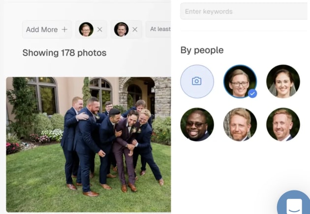 You can let people search for their own image via uploading a selfie and AI searches the folders for matches with facial recognition.Image: Aftershoot