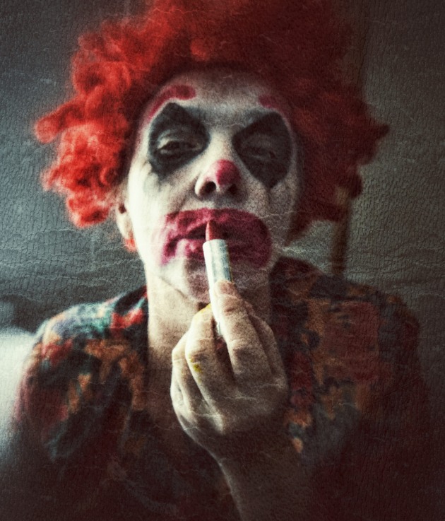 © Peta Hempsall - Send in the Clowns 
My photos depict how we often use makeup to hide ourselves or to portray someone different. We 