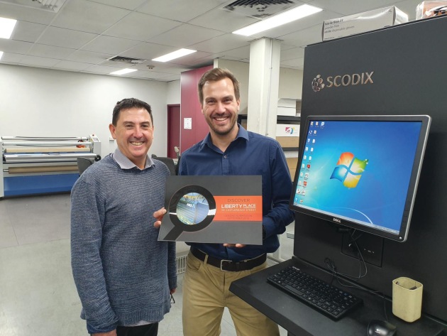 Say yes to spot UV: the Scodix S75 has enabled Shaun McDiarmid (left) and Kewyn Gold to confidently produce spot UV inhouse