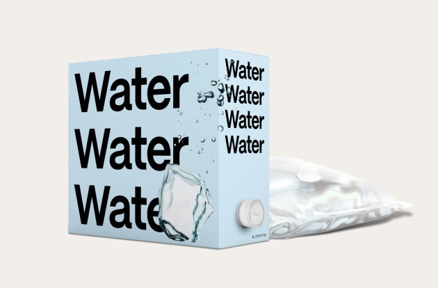 SIG Terra RecShield film in bag-in-box packaging for water.
Source: SIG