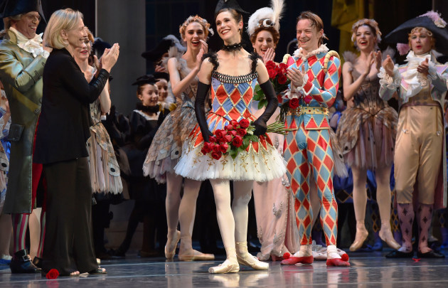 Sharni Spencer (centre) with conductor Nicolette Fraillon (left) and guest artist Daniil Simkin (right). Photo: Jim Lee.