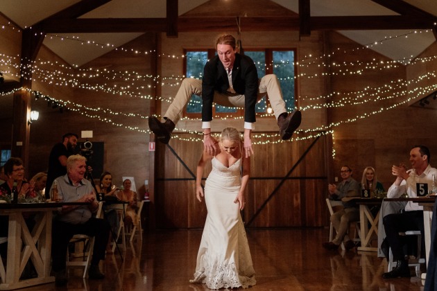 © Sam Wyper. Harry and Tegan's Epic Reception Entrance. Single Shot category featured entry, Australasia's Top Wedding Photographers 2021.