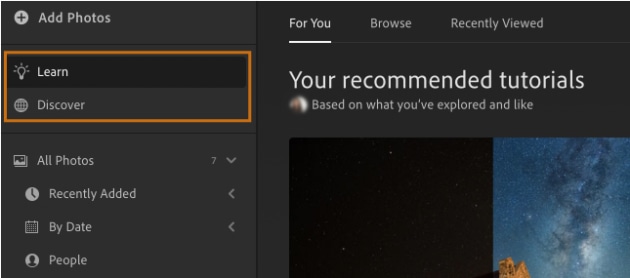 Personalised tutorials can be found under For You > Learn or Discover.
