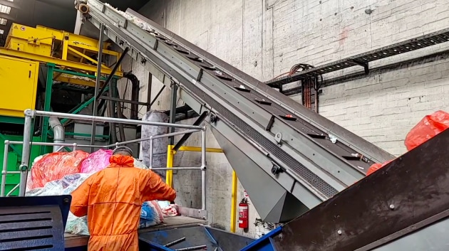 Materials being processed via the Tonerplas line.