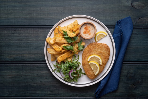 V2food has launched its first line of plant-based chicken products. The release of crumbed tenders, nuggets and schnitzel is the third animal protein alternative developed by the company. (Image source: v2food)