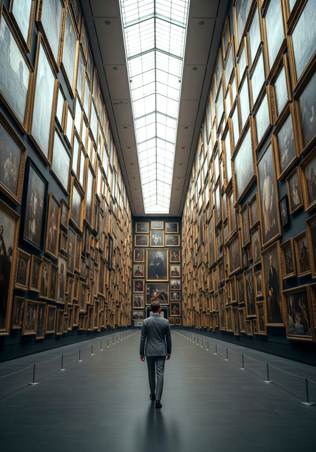 Wandering through an image library. AI image by Tim Levy
