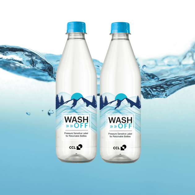 The WashOff labels can be removed from reusable bottles without leaving any residue.