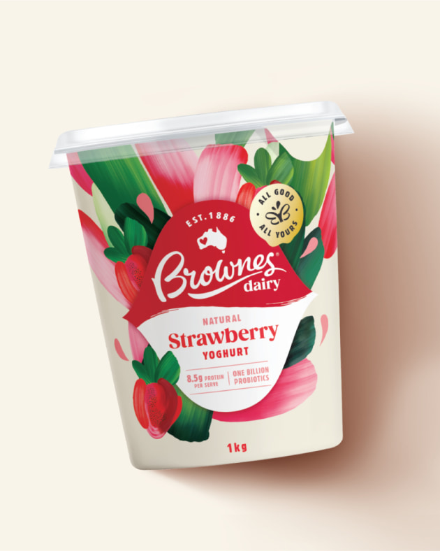 Brownes Yoghurt by Brownes Dairy, Gold winner in Illustration & Type