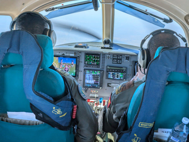 The PAC750XL cockpit during flight.
Credit: Nigel Pittaway