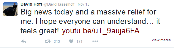 Hoff tweet