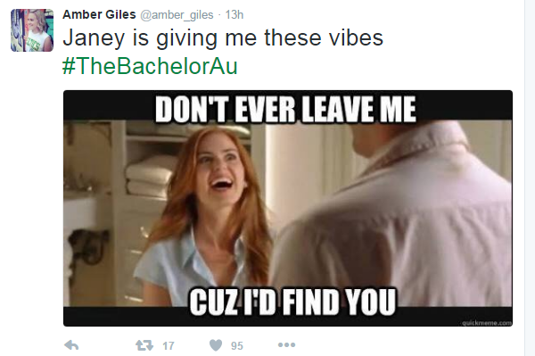 The Bachelor tweets 28/7 7