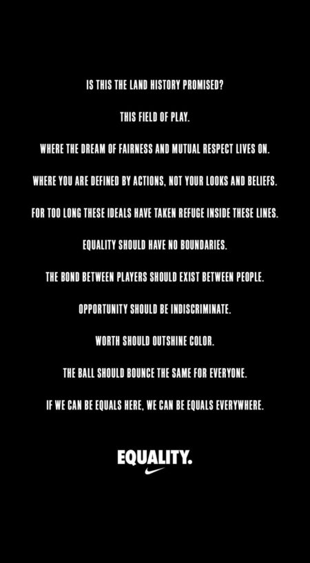 Nike S Star Studded Ad Pushes Message Of Equality Adnews