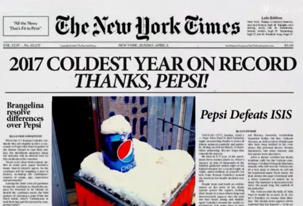 Pepsi can save the world ...right?