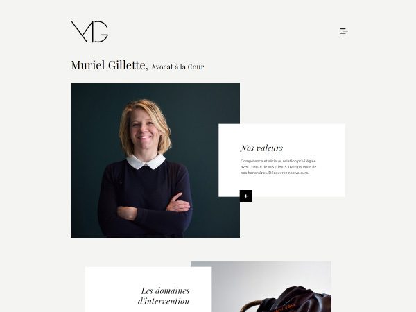 UI Design pour Muriel Gillette