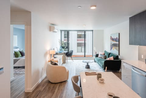 Modern Living Spaces with Decor at 10 Clay Apartments in Seattle, WA, 98121