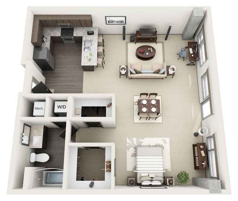 Spacious Floor Plans Luxury Apartments In Hollywood 1600