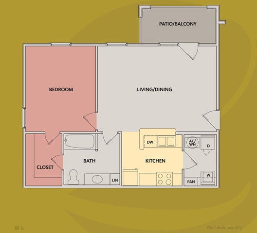 Lafayette Landing Apartments One, Two and Three Bedroom Apartments in Lafayette, Tennessee one bedroom apartment floor plan