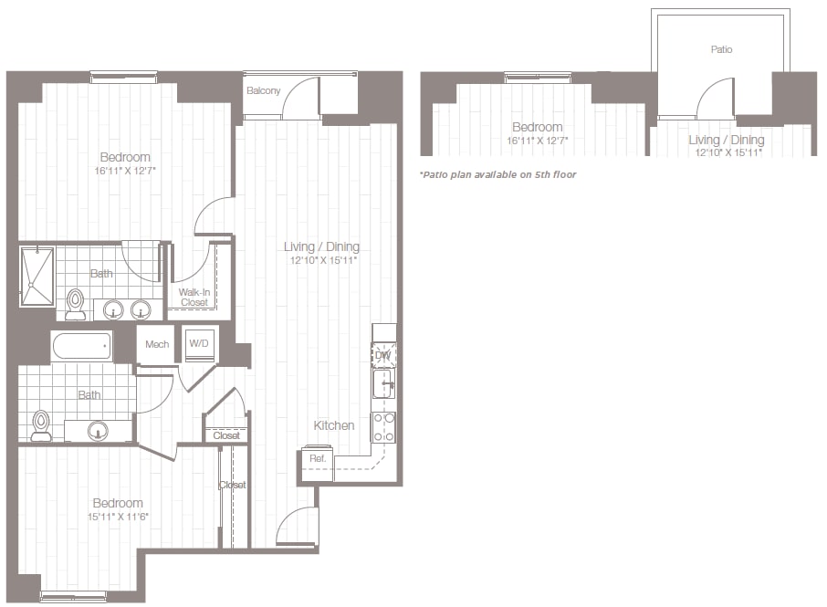 Floor Plans of Core in Silver Spring, MD