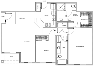 1 bedroom 1 bathroom floor plan image in Phoenix AZ