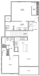 1 bedroom 1 bathroom floor plan image in Phoenix AZ
