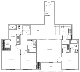 1 bedroom 1 bathroom floor plan image in Phoenix AZ