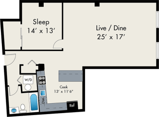One Bedroom Loft Apartment at The Lofts at Gin Alley
