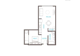 1 Bed 1 Bath Floor Plan 1 Bed 1 Bath Floor Plan at Vue 22 Apartments, Washington, 98007