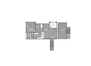 One Bed One Bath Floor Plan One Bed One Bath Floor Plan at Mansions at Briggs Ranch, Texas, 78245