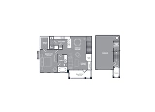 One Bed One Bath Floor Plan One Bed One Bath Floor Plan at Mansions at Briggs Ranch, San Antonio, TX