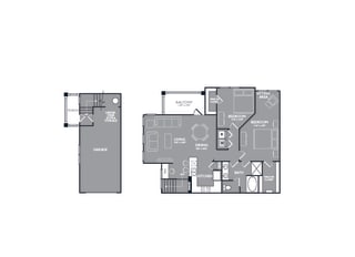 Two Bed One Bath Floor Plan Two Bed One Bath Floor Plan at Mansions at Briggs Ranch, San Antonio, Texas