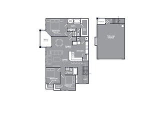 Three Bed Two Bath Floor Plan Three Bed Two Bath Floor Plan at Mansions at Briggs Ranch, San Antonio, TX, 78245