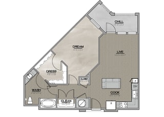 A4- 835 sf 2D One Bedroom|One Bath 835 sf at The Westhouse, Fort Worth, TX 76244