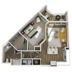 A4- 835 sf 3D One Bedroom|One Bath 835 sf at The Westhouse, Fort Worth, TX 76244